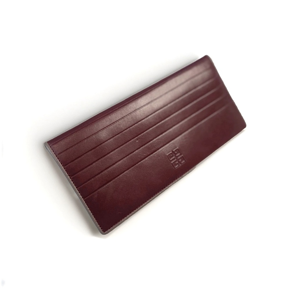 SOLD Vintage Givenchy Bordeaux Leather Continental Wallet Long Burgundy Flap